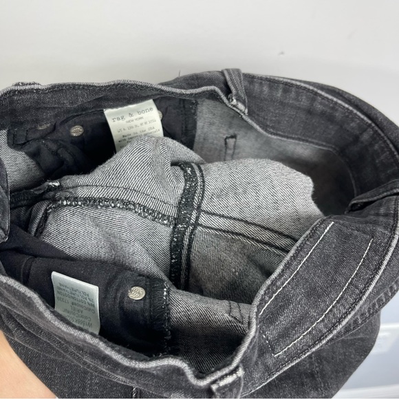 Rag & Bone High Rise Ankle Skinny Jeans in Ariel Black Gray 25 - Picture 14 of 16